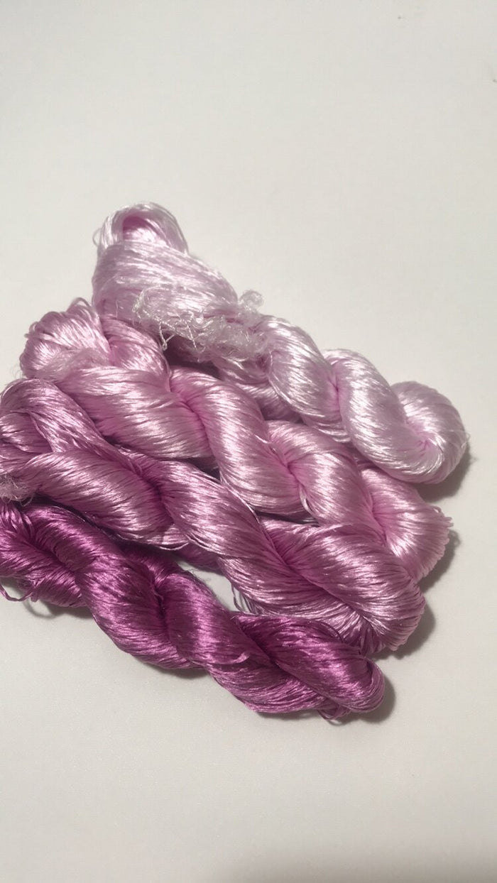 80m Suzhou Embroidery Untwisted Mulberry Silk Thread(#101紫 80m*4) - Ronghua Threads