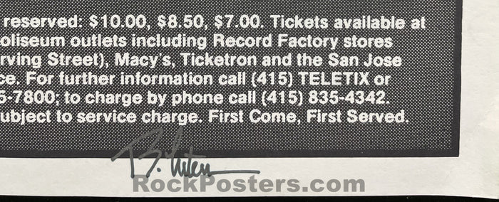 AUCTION - Bob Dylan - Randy Tuten Signed - 1978 Poster - Oakland Coliseum - Near Mint Minus