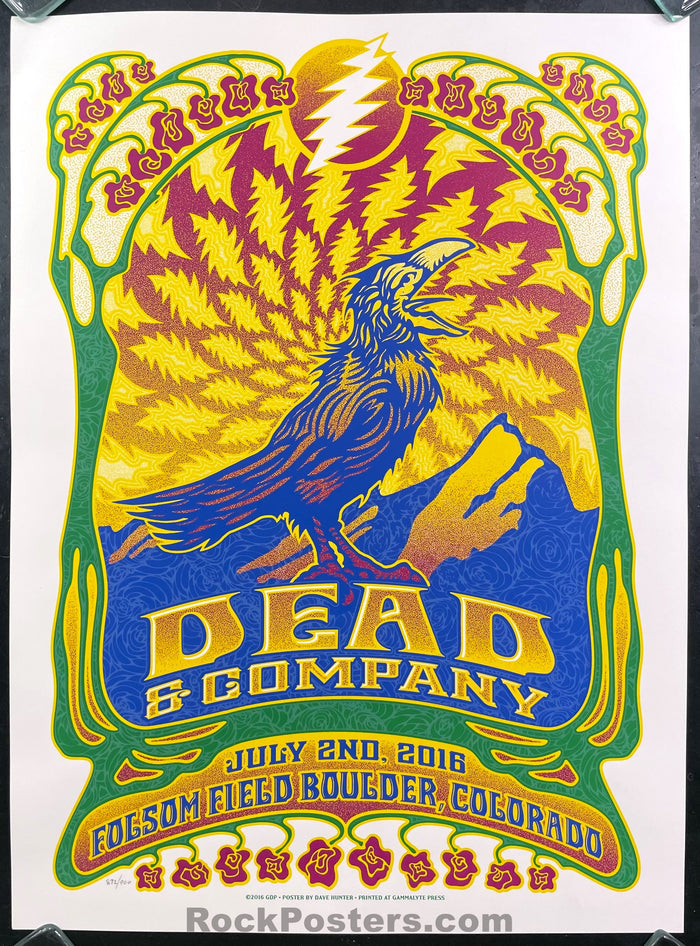 AUCTION - Dead & Company - Dave Hunter - 2016 Poster - Boulder, CO - Excellent