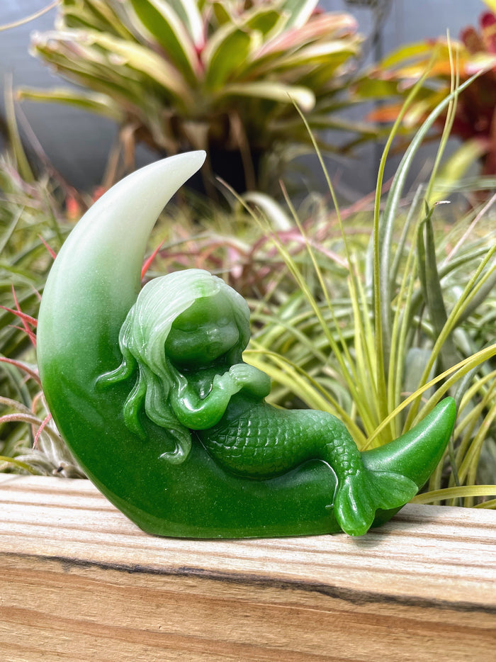 Mermaid on the Moon Luminous Carving