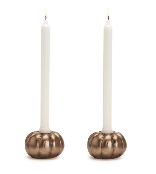 Pumpkin Taper- Gold and Bronze - Pine & Moss