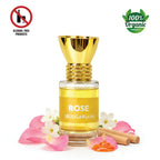 Rollerball bottle of 6ml 100% organic Bulgarian rose attar perfume.