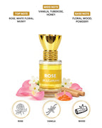 Glass bottle of 6ml 100% organic Bulgarian rose attar perfume