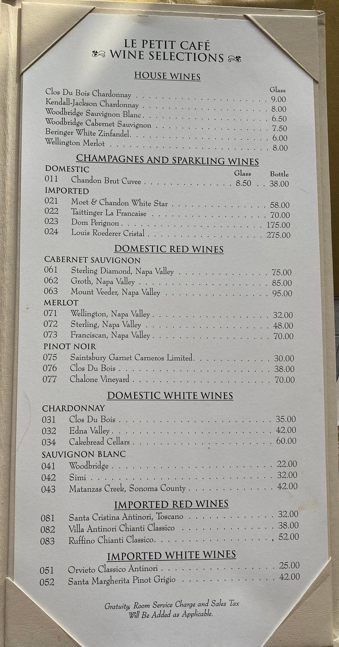 (Menu)  Beverly Hills Plaza Hotel - Room Service.  [ca. 1990's].