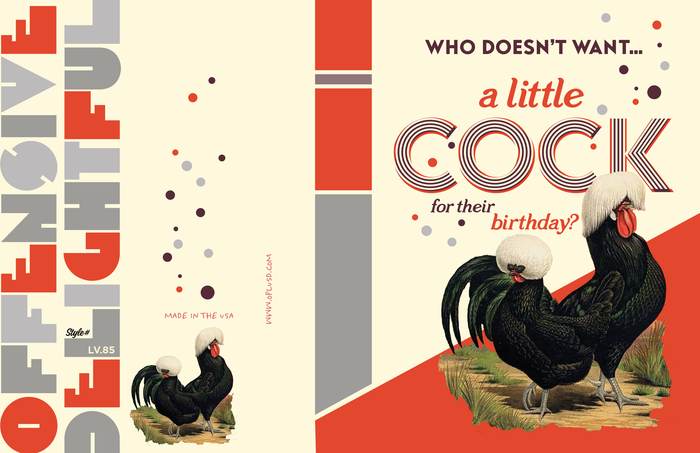 A LITTLE COCK sexy birthday card
