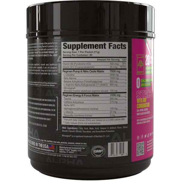 Alpha Prime Pre-Workout 20 Servings