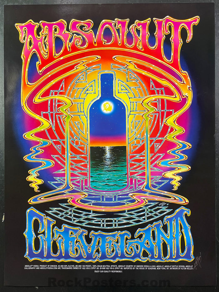 AUCTION - Absolut Vodka - Alton Kelley Double Signed - 1998 Promo Poster - Near Mint Minus - SF Rock Posters & Collectibles