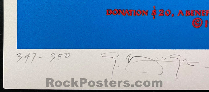 AUCTION - Artist Rights Today -  Jerry Garcia - Wilson, Kelley, Mouse, Moscoso SIGNED - 1989 Poster - Near Mint - SF Rock Posters & Collectibles