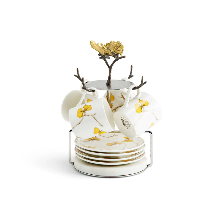 Michael Aram Butterfly Ginkgo Gold Demitasse Set