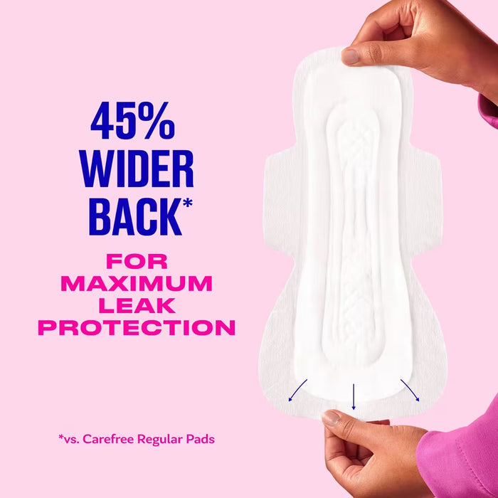 Carefree Maxi Overnight Pads with Wings  28 Pads – 4 Pack