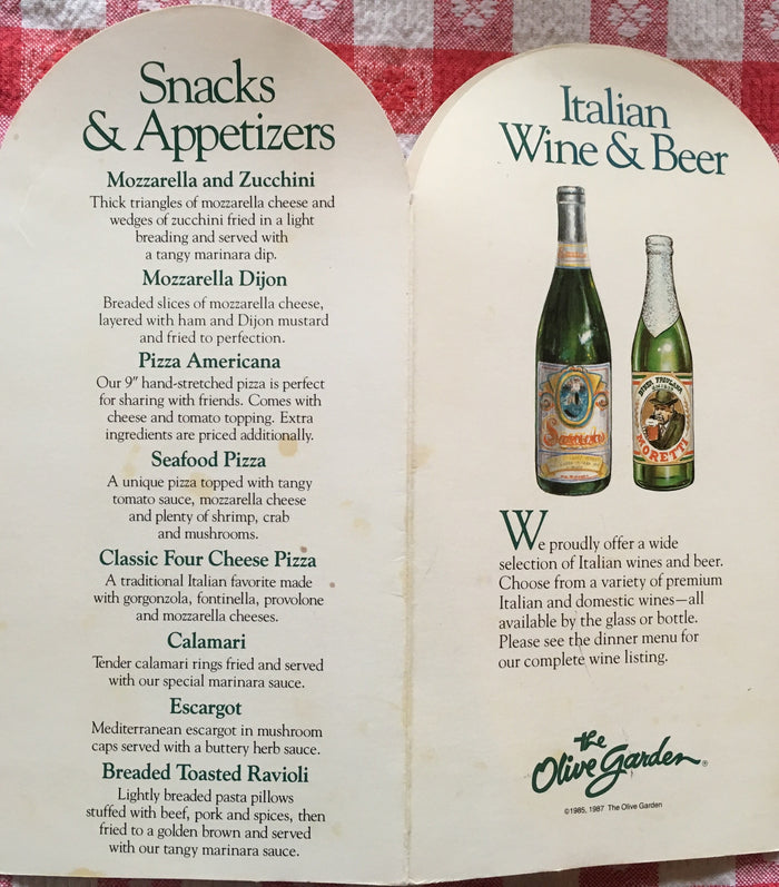 Appetizers The Olive Garden.