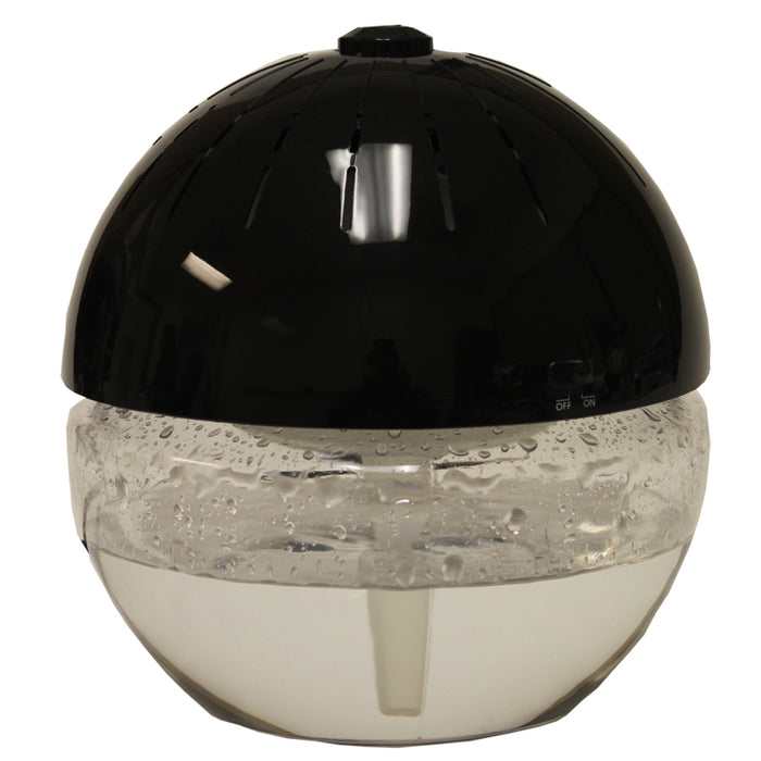 EcoGecko Earth Globe- Glowing Water Air Cleaner and Revitalizer with Lavender Oil, Black, Part 75606-BLACK