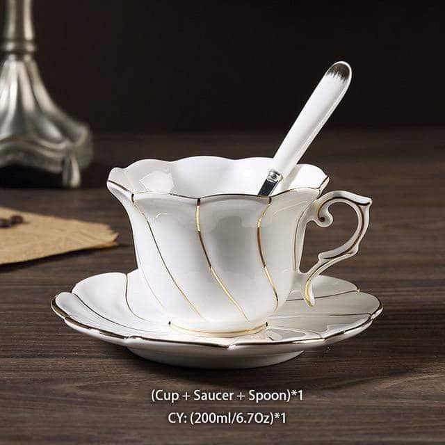 Elegant Gold Inlay Tea Set: Delicate and Elegant Dining Collection