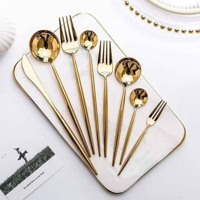 Elegant Gold Vibrant Cutlery Set: Chic and Stylish Dining Collection