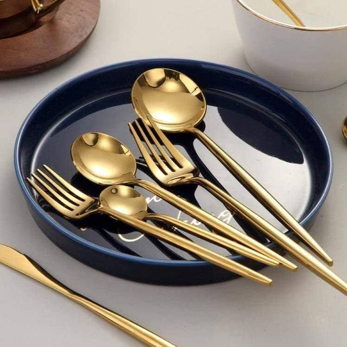 Elegant Gold Vibrant Cutlery Set: Chic and Stylish Dining Collection