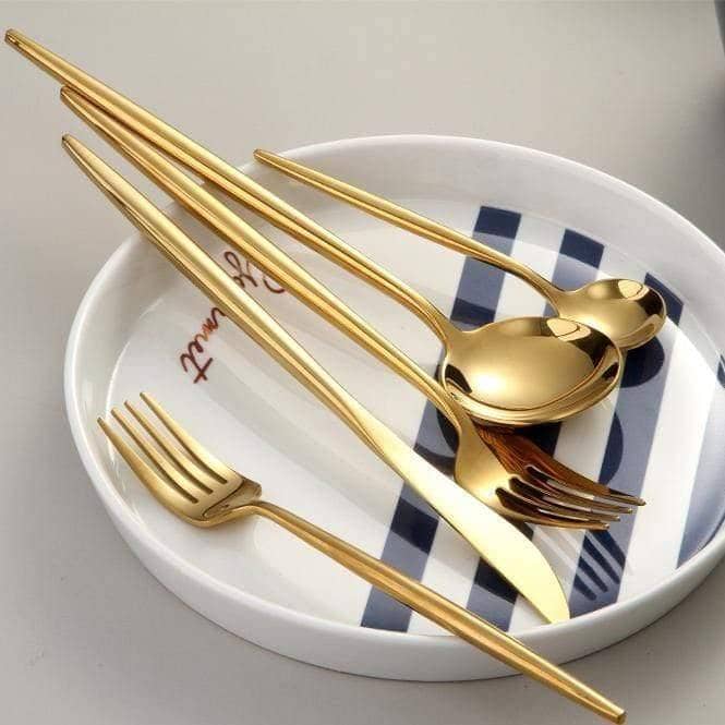 Elegant Gold Vibrant Cutlery Set: Chic and Stylish Dining Collection