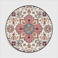 Ethnic Flower Pattern Round Area Rug - Vibrant and Artistic Living Room Decor
