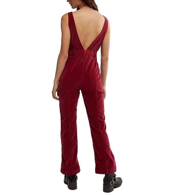 Pants & Jumpsuits Free People Party Starter Belted Velvet One Piece