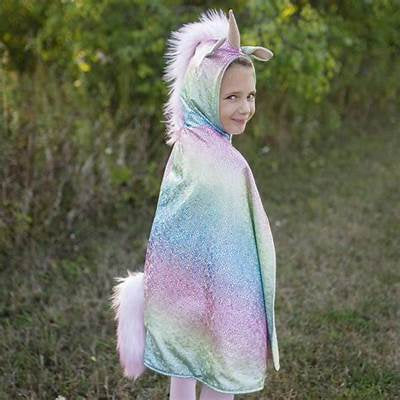 Great Pretenders Rainbow Reversible Unicorn Dragon Cape 3-4