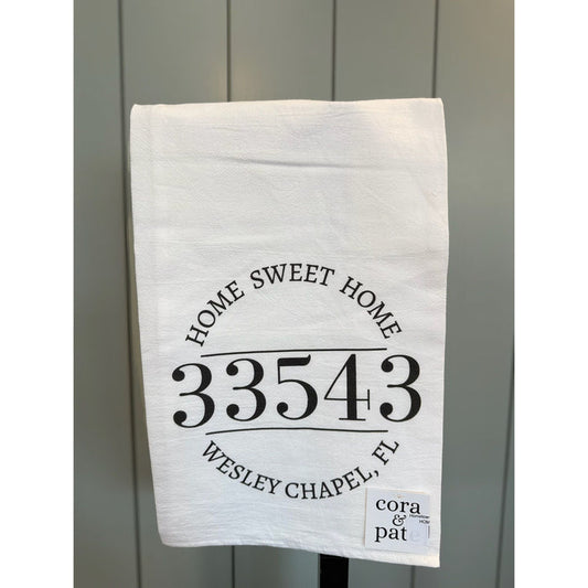 Hometown Zip Code Flour Sack Towel