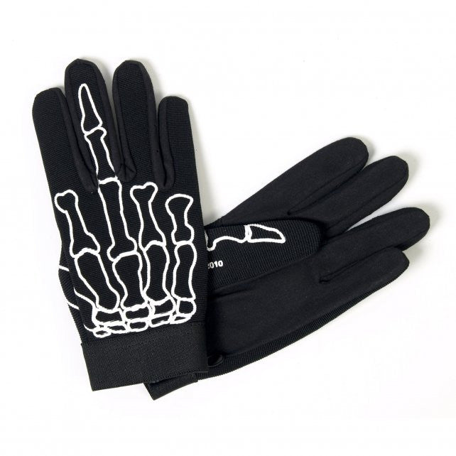 Hot Leathers Skeleton Bones Middle Finger Mechanics Gloves