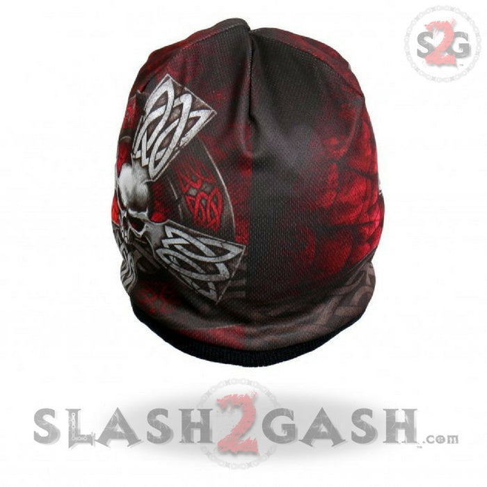 Hot Leathers Sublimated Celtic Cross w/ Skull Beanie 3D Art