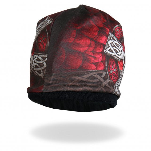 Hot Leathers Sublimated Celtic Cross w/ Skull Beanie 3D Art