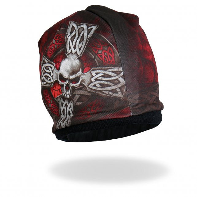 Hot Leathers Sublimated Celtic Cross w/ Skull Beanie 3D Art