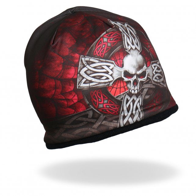 Hot Leathers Sublimated Celtic Cross w/ Skull Beanie 3D Art