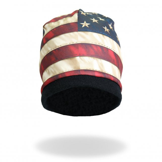 Hot Leathers Sublimated Distressed American Flag Beanie 3D Art