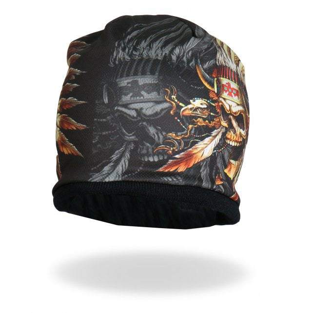 Hot Leathers Sublimated Indian Skull Beanie 3D Art