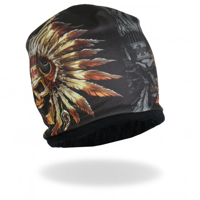 Hot Leathers Sublimated Indian Skull Beanie 3D Art
