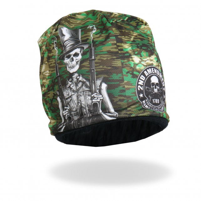 Hot Leathers Sublimated Stovepipe Shotgun Camo Skull Beanie 3D Art