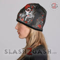 Hot Leathers Sublimated Sugar Woman w/ Roses Beanie 3D Art