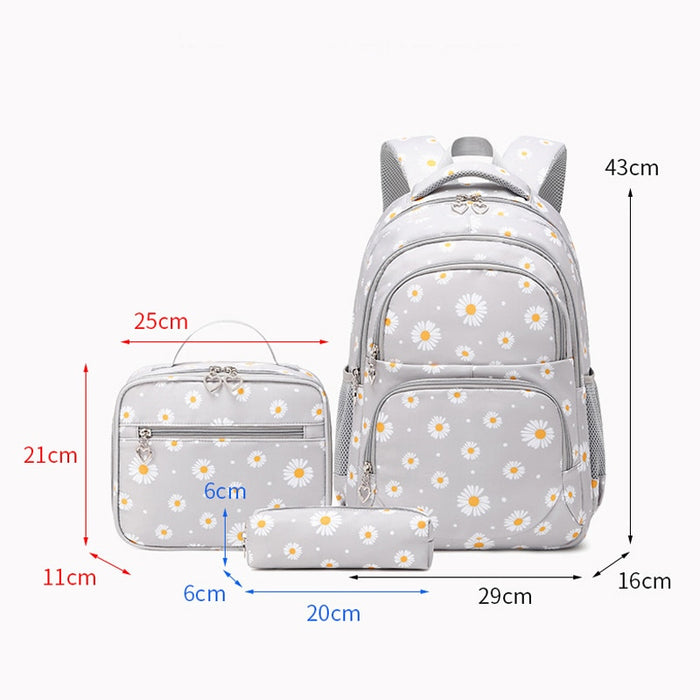 Kawaii Daisy Waterproof Backpack Sets (4 colors)