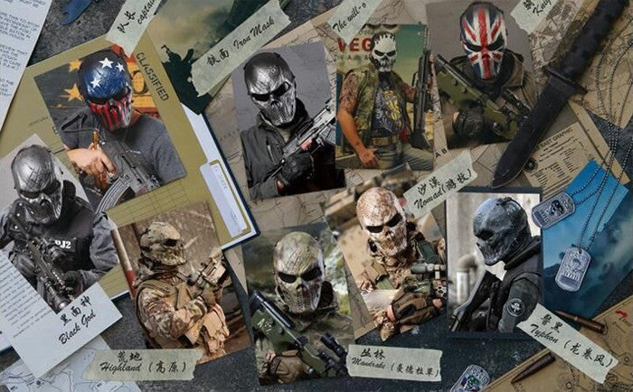 Captain 9 Styles Tactical Mask Airsoft Wargame Paintball Motorcycle Halloween Full Face Skull