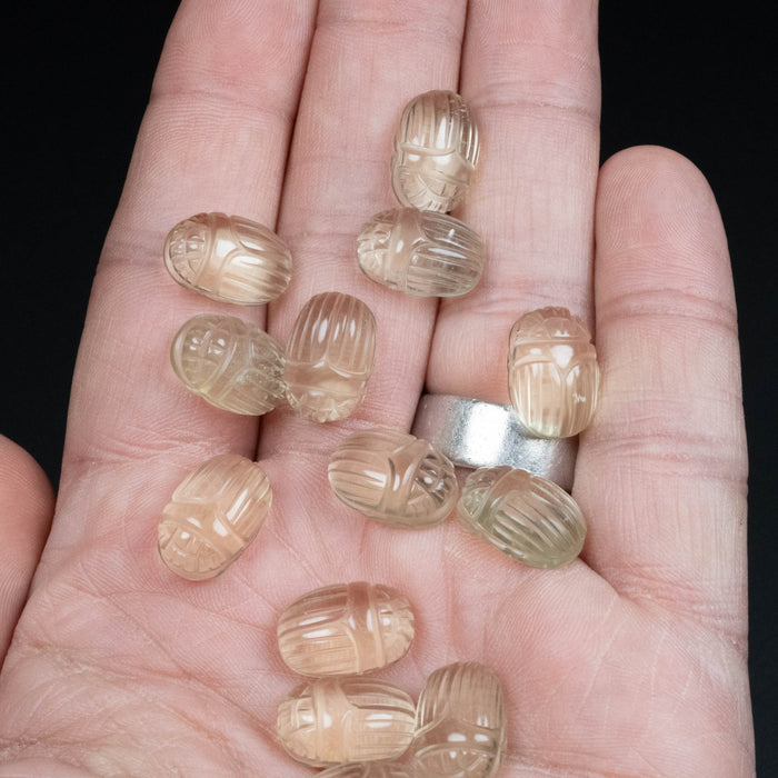 Libyan Desert Glass Scarab Gemstone Carving 15x10mm - InnerVision Crystals