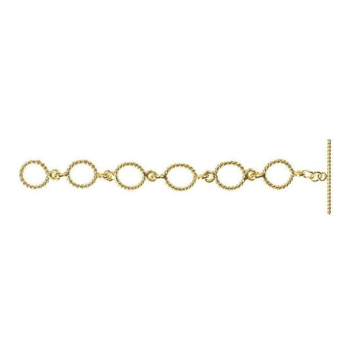 Gold or silver Magdalena necklace extender with twisted rope oval links and a toggle clasp.
