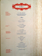 (Menu)  April in Paris Ball, Waldorf-Astoria Hotel.  [1955].