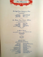 (Menu)  April in Paris Ball, Waldorf-Astoria Hotel.  [1955].
