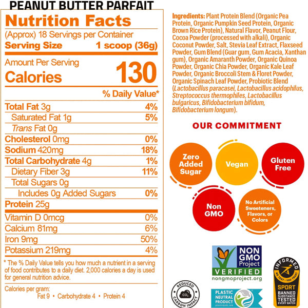 Natreve Vegan Protein Powder 18 Servings
