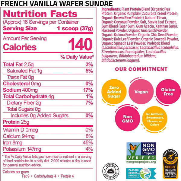 Natreve Vegan Protein Powder 18 Servings