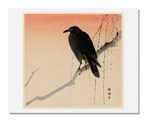 MFA Prints archival replica print of Okuhara Seiko, Crow on Willow Branch from the Museum of Fine Arts, Boston collection.