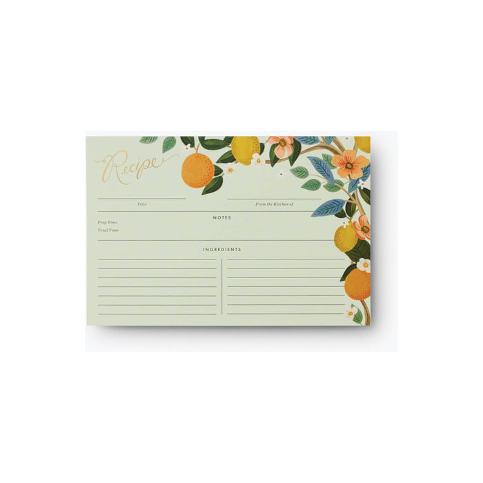 Pack of 12 Citrus Grove Recipe Card