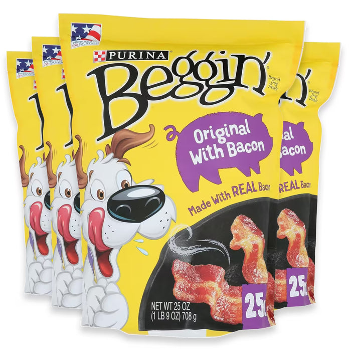 Purina Beggin’ Strips Dog Treats – Bacon Flavor – 25 oz – 4 Pack