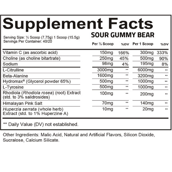 Redcon1 Total War PUMP Non-Stim Preworkout 40/20 Servings