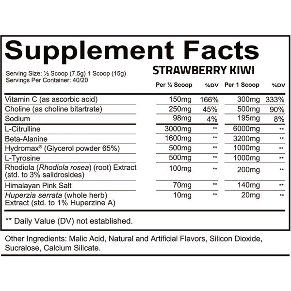Redcon1 Total War PUMP Non-Stim Preworkout 40/20 Servings