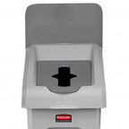 Rubbermaid Slim Jim Recycling Station 2007911 Billboard Dark Grey