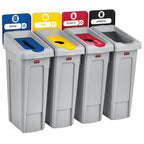 Rubbermaid Slim Jim Recycling Station 2007911 Billboard Dark Grey