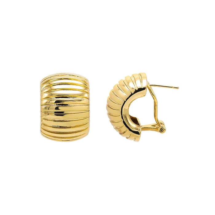 Solid Ridged Ear Stud Earrings